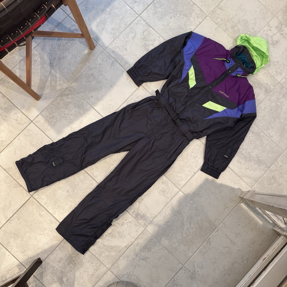 Vintage Ski Suit Snowsuit Nevica One piece Snow Bib Retro 1980s‎ Large Mens 40